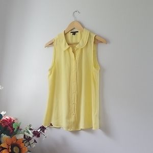 💎3/$12 Forever 21 pale yellow pan collar button down tank